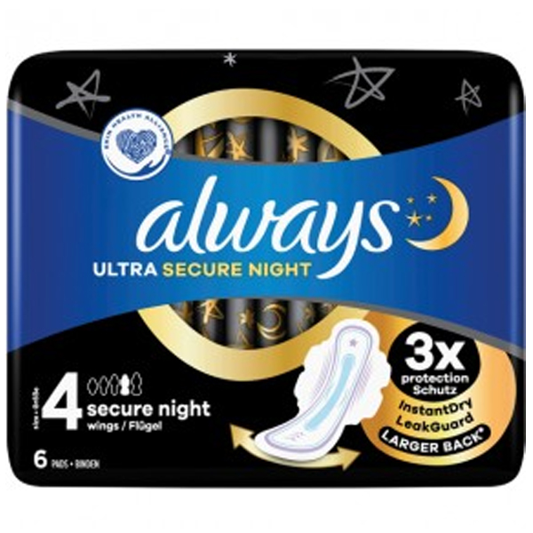 Always Ultra Thin Siteet Secure Night 6kpl                